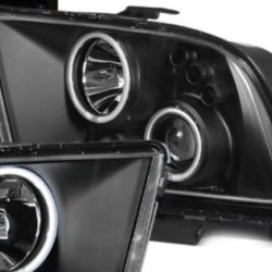 Φανάρια εμπρός led angel eyes για Ford Mustang (2004-2009) , μαύρα , με λάμπες (Η1) - σετ 2τμχ. Φανάρια εμπρός led angel eyes για Ford Mustang (2004-2009) , μαύρα , με λάμπες (Η1) - σετ 2τμχ.