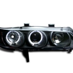 Φανάρια εμπρός angel eyes για Honda Accord (1994-1997) USA , μαύρα , με λάμπες (Η1) - σετ 2τμχ.