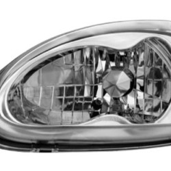 Φανάρια εμπρός για Honda CRX DEL SOL (1993-1997) - chrome , με λάμπες (Η1) - σετ 2τμχ.