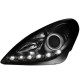 Φανάρια εμπρός led για Mercedes R171 CLK (2004-2011) , μαύρα , με λάμπες (Η1) - σετ 2τμχ.