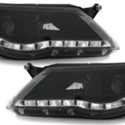 Φανάρια εμπρός led για Vw Tiguan (2007-2011) , μαύρα , με λάμπες (Η1) - σετ 2τμχ. Φανάρια εμπρός led για Vw Tiguan (2007-2011) , μαύρα , με λάμπες (Η1) - σετ 2τμχ.