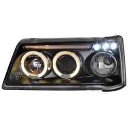 Φανάρια εμπρός angel eyes για Peugeot 205 , μαύρα , με λάμπες (Η1) - σετ 2τμχ. Φανάρια εμπρός angel eyes για Peugeot 205 , μαύρα , με λάμπες (Η1) - σετ 2τμχ.