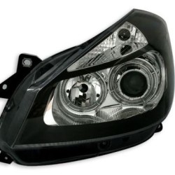 Φανάρια εμπρός angel eyes για Renault Clio ΙΙΙ (2005+) - μαύρα , χωρίς λάμπες (Η7) - σετ 2τμχ.