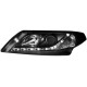 Φανάρια εμπρός led για Renault Laguna (2001-2005) - μαύρα , με λάμπες (Η1) - σετ 2τμχ.