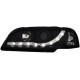 Φανάρια εμπρός led για Volvo S /V40 (1997-2000) - μαύρα , με λάμπες (Η1) - σετ 2τμχ.