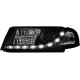 Φανάρια εμπρός led για Skoda Octavia (2000-2004) , μαύρα , με λάμπες (Η1) - σετ 2τμχ.