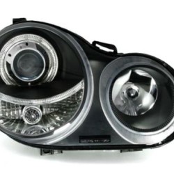 Φανάρια εμπρός angel eyes για Vw Polo 9N (2001-2005) - μαύρα , χωρίς λάμπες (Η7) - σετ 2τμχ.