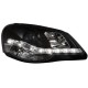 Φανάρια εμπρός led για Vw Polo 9N2 (2005-2009) - μαύρα , με λάμπες (Η1) - σετ 2τμχ.