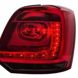 Πίσω φανάρια για Vw Polo 6R (2009+) - κόκκινα με φιμέ φλας - σετ 2τμχ.