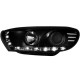 Φανάρια εμπρός led για Vw Scirocco (2008+) , μαύρα , με λάμπες (Η1) - σετ 2τμχ.