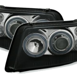 Φανάρια εμπρός angel eyes για Vw Transporter T5 (2003-2009) - μαύρα , χωρίς λάμπες (Η7) - σετ 2τμχ.