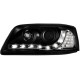 Φανάρια εμπρός led για Vw Transporter T5 (2003-2009) , μαύρα , με λάμπες (Η1) - σετ 2τμχ.