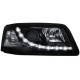 Φανάρια εμπρός led για Vw Transporter T5 (2003-2009) , black , με λάμπες (Η1) - σετ 2τμχ.