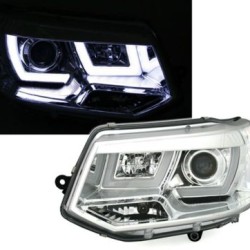 Φανάρια εμπρός led για Vw Transporter T5 (2003-2009) - chrome , με λάμπες (Η1) - σετ 2τμχ.