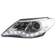 Φανάρια εμπρός led για Vw Passat CC (2008-2012) - chrome , με λάμπες (Η1) - σετ 2τμχ.