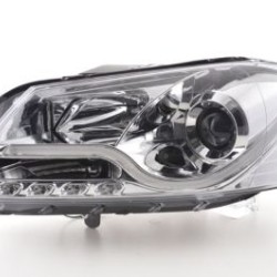 Φανάρια εμπρός led για Vw Passat B7 (2010-2014) - chrome , με λάμπες (Η1) - σετ 2τμχ.