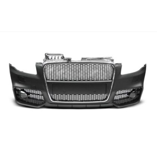 Προφυλακτήρας εμπρός για Audi A4 B7 8E (2004-2008) - S Line Design με γρίλια χρωμίου,  με ανοίγματα για πιτσιλίθρες