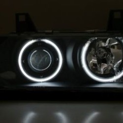 Φανάρια εμπρός angel eyes για Bmw E36 (1991-1999) 2d coupe - black , με λάμπες (Η1) - σετ 2τμχ. Φανάρια εμπρός angel eyes για Bmw E36 (1991-1999) 2d coupe - black , με λάμπες (Η1) - σετ 2τμχ.