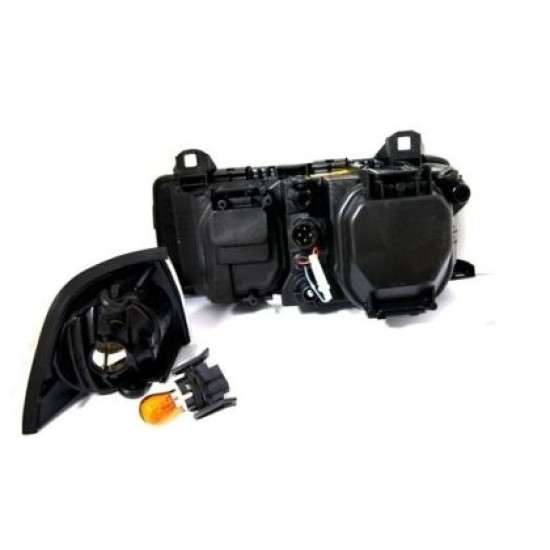 Φανάρια εμπρός angel eyes για Bmw E36 (1991-2000) 2d coupe - μαύρα , με λάμπες (Η7) - σετ 2τμχ.