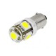 Led λάμπα τύπου BA9 με 5 SMD led 5000K εκ διαμέτρου αντίθετα - 1τμχ.