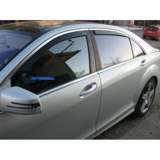 Ανεμοθραύστες για Mercedes S-Class V221  (2007-2013) sedan (μακρύ) - 4 τμχ. εμπρός και πίσω 72cm