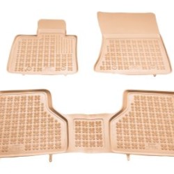Λαστιχένια πατάκια Rezaw Plast για BMW X5 E70 (2007-2013) / X6 E71 (2008-2014) - τύπου σκαφάκι - μπεζ - 3τμχ.