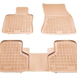 Λαστιχένια πατάκια Rezaw Plast για BMW X5 F15 (2013-2018) / BMW X6 F16 (2014-2019) - τύπου σκαφάκι - μπεζ - 3τμχ.