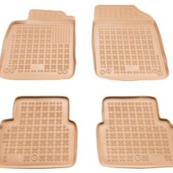 Λαστιχένια πατάκια Rezaw Plast για SAAB 9-3 II (2002-2014) - τύπου σκαφάκι μπεζ - 4τμχ.