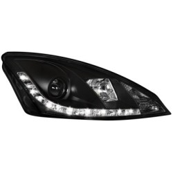 Φανάρια εμπρός led για Ford Focus (1998-2001) - μαύρα , με λάμπες (Η1) - σετ 2τμχ.