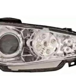 Φανάρια εμπρός angel eyes για Peugeot 206 - χρωμίου με led , με λάμπες (Η1) - σετ 2τμχ.