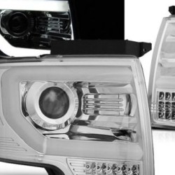 Φανάρια εμπρός για Ford F150 (2008-2014) - χρωμίου , με λάμπες (Η1) - σετ 2τμχ.