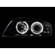 Φανάρια εμπρός angel eyes για Audi A3 (2003-2008) - μαύρα , χωρίς λάμπες (Η7) - σετ 2τμχ.