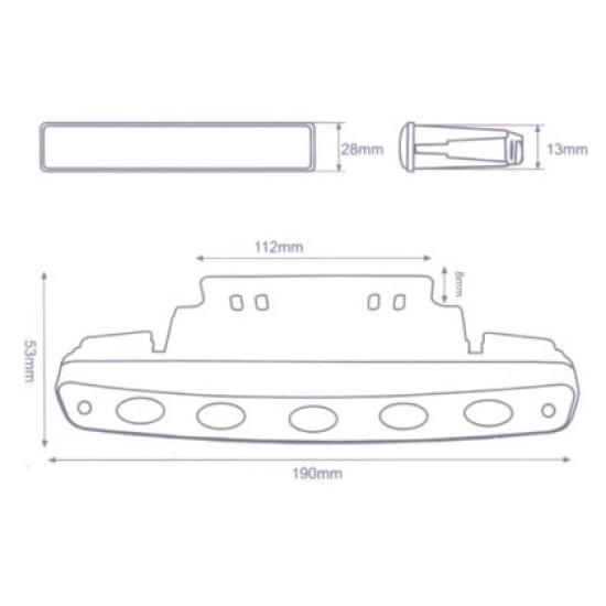 Universal led φώτα με 5 led x 1W - 2τμχ.