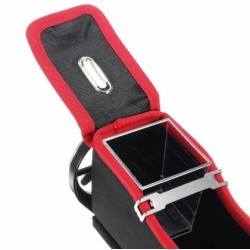 Organizer με κερματοθήκη και ποτηροθήκη αυτοκινήτου - ανάμεσα στα καθίσματα - μαύρο με κόκκινες ραφές Organizer με κερματοθήκη και ποτηροθήκη αυτοκινήτου - ανάμεσα στα καθίσματα - μαύρο με κόκκινες ραφές