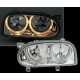 Φανάρια εμπρός angel eyes για Vw Golf 3 R32 design - chrome ,  χωρίς  λάμπες (Η 7 ) - σετ 2τμχ.