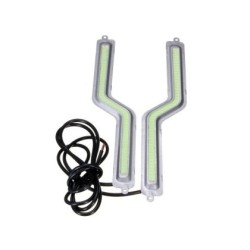 Universal led φώτα COB 18CM 12W  - ασημένιο κέλυφος - 2τμχ.