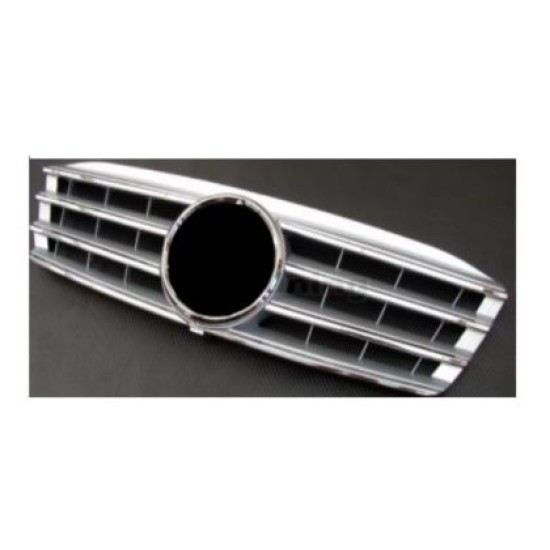 Μάσκα για Mercedes W203 (2000-2007) - 4 γρίλιες  χρωμίου
