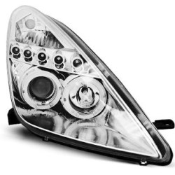 Φανάρια εμπρός angel eyes για Toyota Celica T230 (1999-2005) - chrome , με λάμπες (Η1) - σετ 2τμχ.
