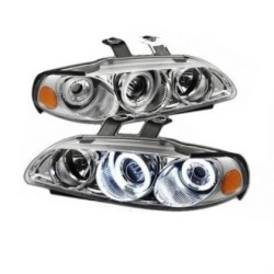 Φανάρια εμπρός angel eyes για Honda Civic 2/3 πορτο (1992-1995) - chrome , με λάμπες (Η1) - σετ 2τμχ.