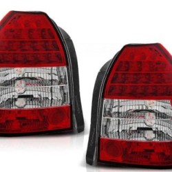 Πίσω φανάρια led για Honda Civic 3D (1996-2001) - κόκκινα / chrome - σετ 2τμχ.