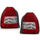 Πίσω φανάρια led για Honda Civic 3D (1996-2001) - κόκκινα / chrome - σετ 2τμχ.