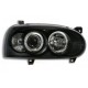 Φανάρια εμπρός angel eyes για Vw Golf ΙΙΙ - μαύρα , με λάμπες (Η1) - σετ 2τμχ.