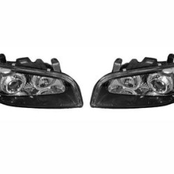 Φανάρια εμπρός angel eyes για Toyota Rav4 (1994-2000) - μαύρα , με λάμπες (Η1) - σετ 2τμχ.