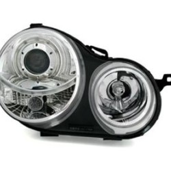 Φανάρια εμπρός angel eyes για Vw Polo 9N (2001-2005) - chrome , χωρίς λάμπες (Η7) - σετ 2τμχ.
