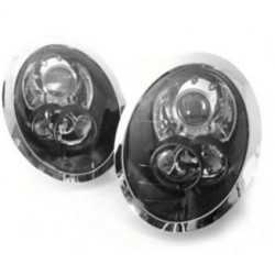 Φανάρια εμπρός angel eyes για Mini cooper (2006-2010) - chrome , με λάμπες (Η1) - σετ 2τμχ.