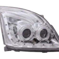Φανάρια εμπρός led / angel eyes για Toyota Land Cruiser 120 (2003-2009) - chrome , με λάμπες (Η1) - σετ 2τμχ.