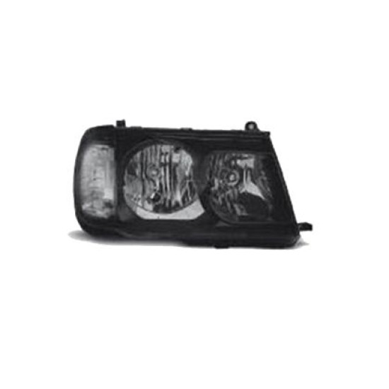 Φανάρια εμπρός για Toyota Land Cruiser FJ100 (1998-2004) - μαύρα , με λάμπες (Η 7 ) - σετ 2τμχ.