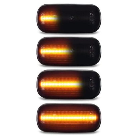 Led φλας φτερού για Audi A2, A3 (1996-2003), A4 (1999-2001), A6 (1997-2003), A8 (1996-2002), TT (1998-2006)Side Marke - φιμέ με τρεχούμενο φλας - σετ 2τμχ.