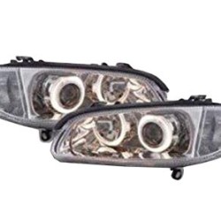 Φανάρια εμπρός angel eyes για Opel Omega B (1994-1999) - chrome , χωρίς λάμπες (Η7) - σετ 2τμχ.