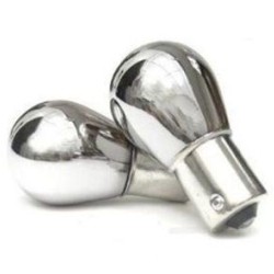 Universal χρωμιωμένη λάμπα για φλας BA15S - σετ 2τμχ.